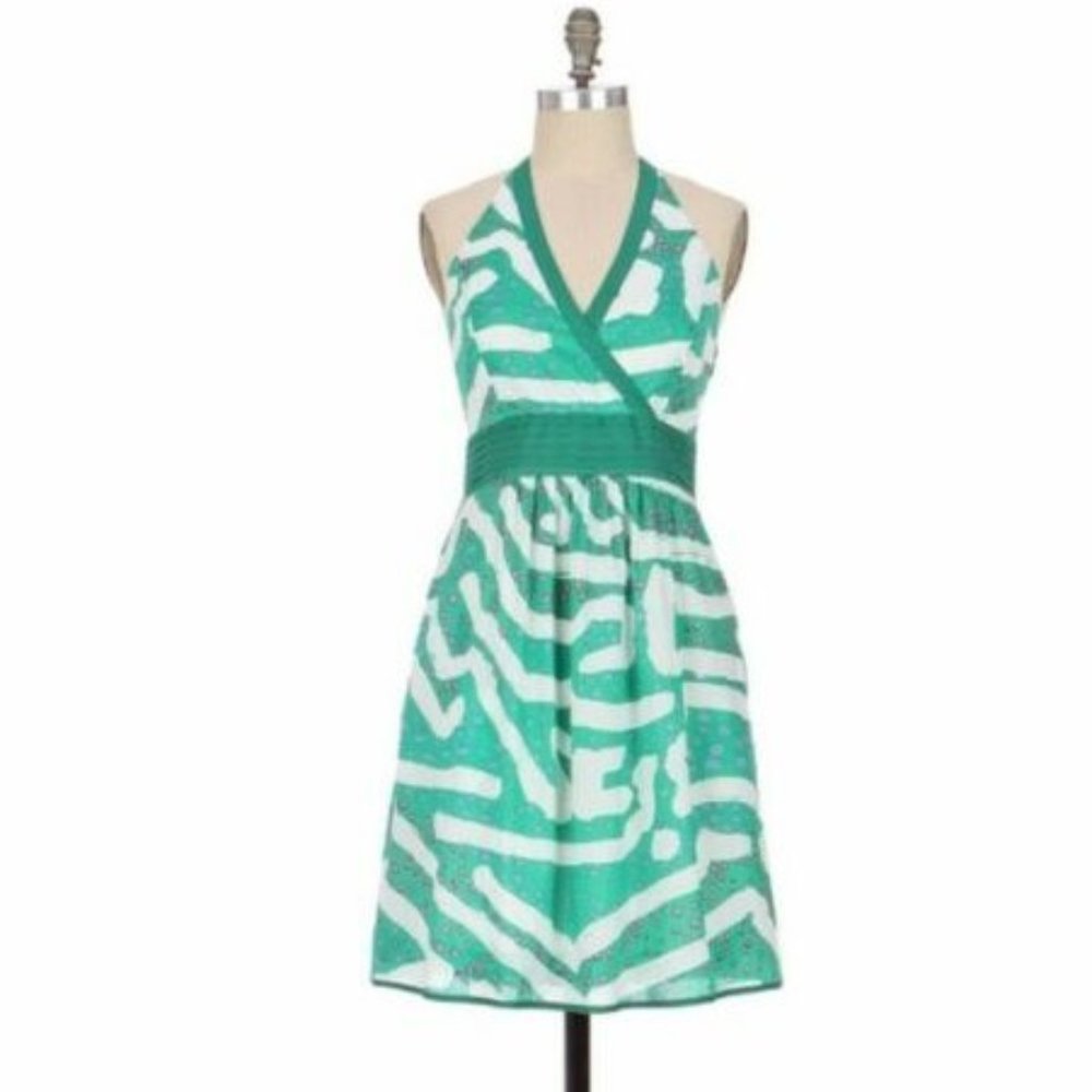 We Love Vera Orchard Labyrinth Halter Mini Dress